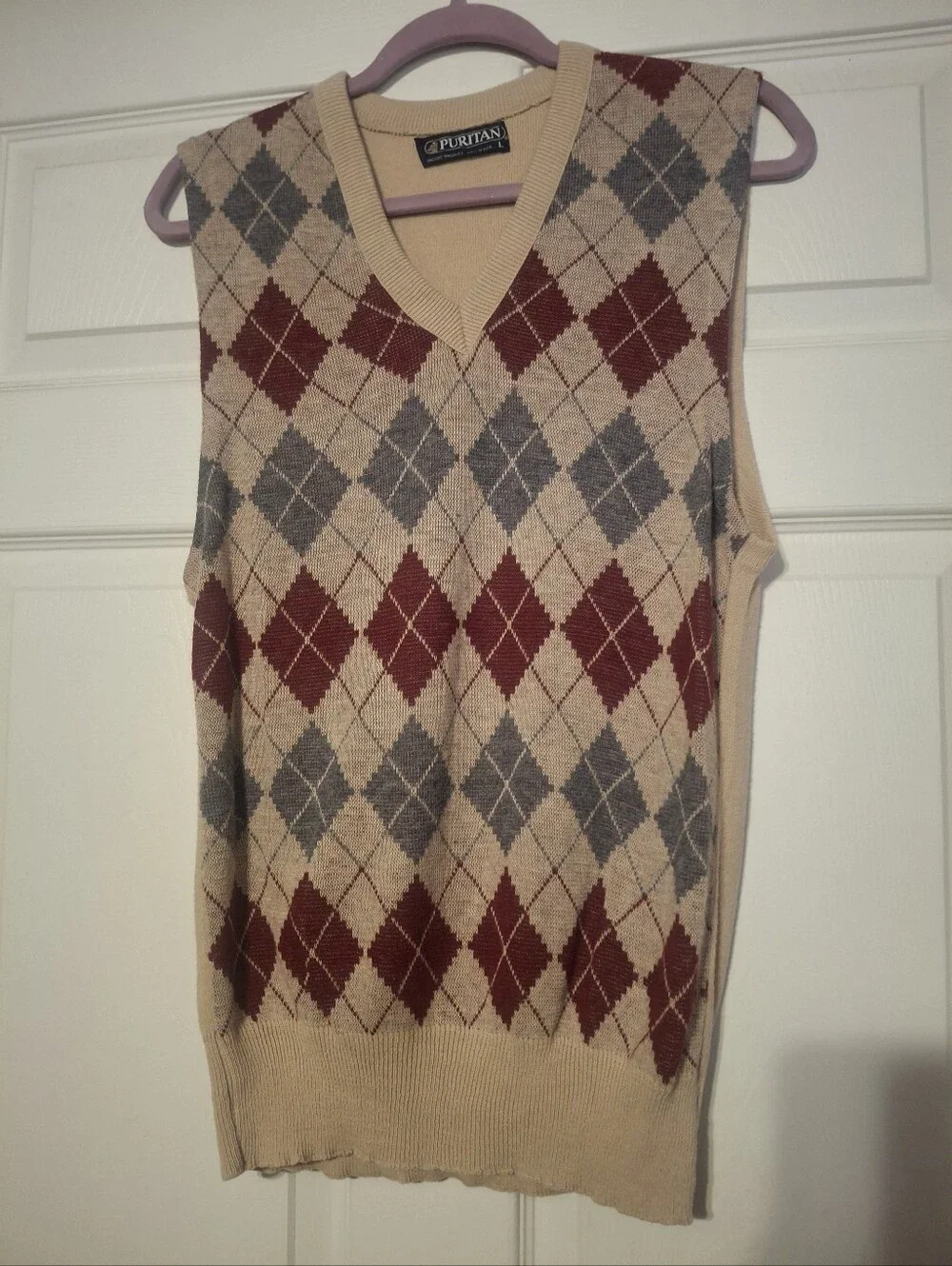 Puritan Soft Beige Knit Sweater Vest